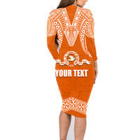 Tonga Tailulu College Family Matching Long Sleeve Bodycon Dress and Hawaiian Shirt Traditional Ngatu and Polynesian Pattern LT03 - Polynesian Pride
