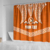 Tonga Tailulu College Shower Curtain Traditional Ngatu and Polynesian Pattern LT03 - Polynesian Pride