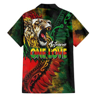 Aotearoa One Love Hawaiian Shirt Reggae Lion with Kakahu Huruhuru