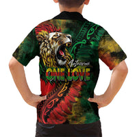 Aotearoa One Love Hawaiian Shirt Reggae Lion with Kakahu Huruhuru