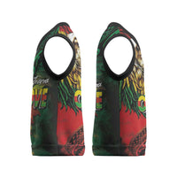 Aotearoa One Love Christmas Knitted V-Neck Vest Reggae Lion with Kakahu Huruhuru