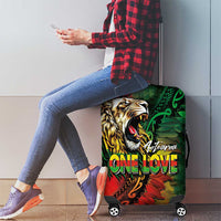 Aotearoa One Love Luggage Cover Reggae Lion with Kakahu Huruhuru