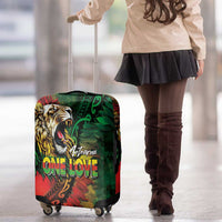 Aotearoa One Love Luggage Cover Reggae Lion with Kakahu Huruhuru