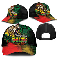 Aotearoa One Love Mesh Trucker Cap Reggae Lion with Kakahu Huruhuru
