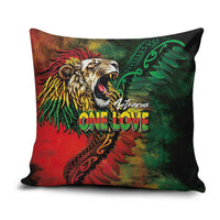 Aotearoa One Love Pillow Cover Reggae Lion with Kakahu Huruhuru