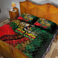 Aotearoa One Love Quilt Bed Set Reggae Lion with Kakahu Huruhuru LT03 - Polynesian Pride