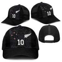 Custom Aotearoa Rugby Baseball Net Cap Fern Blacks-Traditional Maori Motifs Design