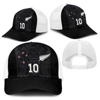 Custom Aotearoa Rugby Baseball Net Cap Fern Blacks-Traditional Maori Motifs Design