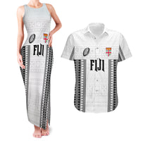 Fiji Rugby Warriors Couples Matching Tank Maxi Dress and Hawaiian Shirt Masi Tribal Pattern Go Champion 2024