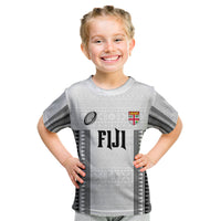 Fiji Rugby Warriors Kid T Shirt Masi Tribal Pattern Go Champion 2024