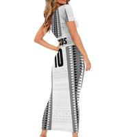 Fiji Rugby Warriors Short Sleeve Bodycon Dress Masi Tribal Pattern Go Champion 2024