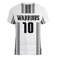 Fiji Rugby Warriors Women V-Neck T-Shirt Masi Tribal Pattern Go Champion 2024