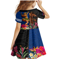 Hawaii and Samoa Together Family Matching Mermaid Dress and Hawaiian Shirt Samoan Warrior and Beauty Hula Girl