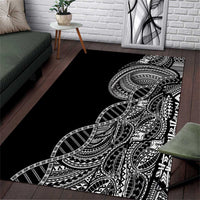 Samoan DNA Art Tattoo Area Rug Polynesian Pattern Black Color LT03 Black - Polynesian Pride