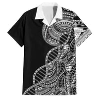 Samoan DNA Art Tattoo Family Matching Off Shoulder Maxi Dress and Hawaiian Shirt Polynesian Pattern Black Color LT03 Dad's Shirt - Short Sleeve Black - Polynesian Pride