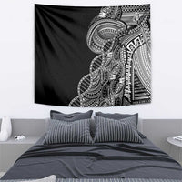 Samoan DNA Art Tattoo Tapestry Polynesian Pattern Black Color