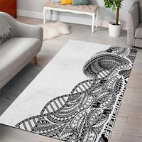 Samoan DNA Art Tattoo Area Rug Polynesian Pattern White Color LT03 - Polynesian Pride