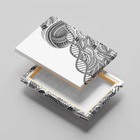 Samoan DNA Art Tattoo Canvas Wall Art Polynesian Pattern White Color