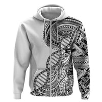 Samoan DNA Art Tattoo Hoodie Polynesian Pattern White Color LT03 Zip Hoodie White - Polynesian Pride