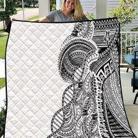 Samoan DNA Art Tattoo Quilt Polynesian Pattern White Color
