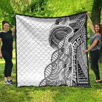 Samoan DNA Art Tattoo Quilt Polynesian Pattern White Color