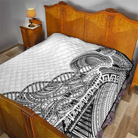 Samoan DNA Art Tattoo Quilt Polynesian Pattern White Color