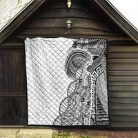 Samoan DNA Art Tattoo Quilt Polynesian Pattern White Color