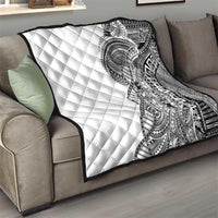 Samoan DNA Art Tattoo Quilt Polynesian Pattern White Color