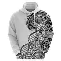 Samoan DNA Art Tattoo Zip Hoodie Polynesian Pattern White Color LT03 - Polynesian Pride
