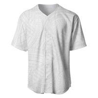 Samoan DNA Art Tattoo Baseball Jersey Polynesian Pattern All White LT03 White - Polynesian Pride