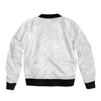 Samoan DNA Art Tattoo Bomber Jacket Polynesian Pattern All White