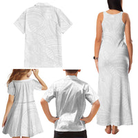 Samoan DNA Art Tattoo Family Matching Tank Maxi Dress and Hawaiian Shirt Polynesian Pattern All White LT03 - Polynesian Pride