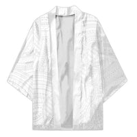 Samoan DNA Art Tattoo Kimono Polynesian Pattern All White