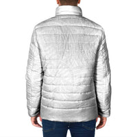 Samoan DNA Art Tattoo Padded Jacket Polynesian Pattern All White