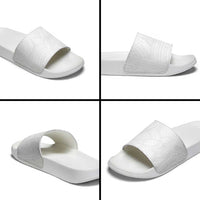 Samoan DNA Art Tattoo Slide Sandals Polynesian Pattern All White LT03 - Polynesian Pride