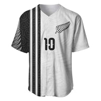 Custom New Zealand Football Baseball Jersey Silver Fern and Maori Tribal Black White Half Sporty Style