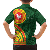 Manu'a Cession Day Kid Hawaiian Shirt Polynesian Pattern
