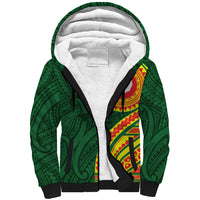 Manu'a Cession Day Sherpa Hoodie Polynesian Pattern