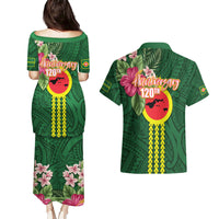 Manu'a Cession Day 120th Anniversary Couples Matching Puletasi and Hawaiian Shirt Polynesian Pattern and Hibiscus Flower