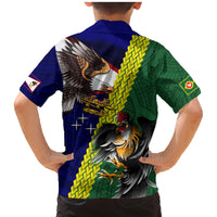 Manu'a Island and American Samoa Family Matching Mermaid Dress and Hawaiian Shirt Rooster and Eagle Mascot