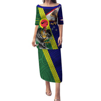 Manu'a Island and American Samoa Family Matching Puletasi and Hawaiian Shirt Rooster and Eagle Mascot