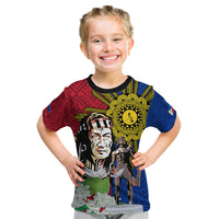 Philippines Lapu-Lapu Kid T Shirt Filipino Sun Tattoo With Yakan Pattern