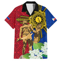 Philippines Lapu Lapu King Jasmine Flowers Hawaiian Shirt Filipino Sun Tattoo LT03 Red - Polynesian Pride