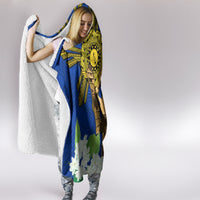 Philippines Lapu Lapu King Jasmine Flowers Hooded Blanket Filipino Sun Tattoo