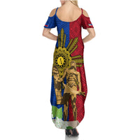 Philippines Lapu Lapu King Jasmine Flowers Summer Maxi Dress Filipino Sun Tattoo