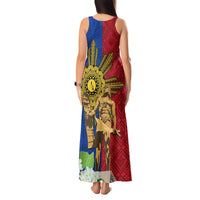 Philippines Lapu Lapu King Jasmine Flowers Tank Maxi Dress Filipino Sun Tattoo LT03 - Polynesian Pride