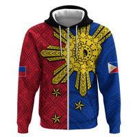 Philippines Sun Batok Tattoo Hoodie Polynesian and Yakan Pattern