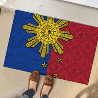 Philippines Sun Batok Tattoo Rubber Doormat Polynesian and Yakan Pattern