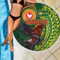 Proud of Manu'a Islands Beach Blanket Rooster and Polynesian Art Wing Style