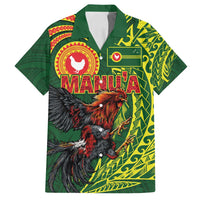 Proud of Manu'a Islands Family Matching Long Sleeve Bodycon Dress and Hawaiian Shirt Rooster and Polynesian Art Wing Style LT03 Dad's Shirt - Short Sleeve Green - Polynesian Pride